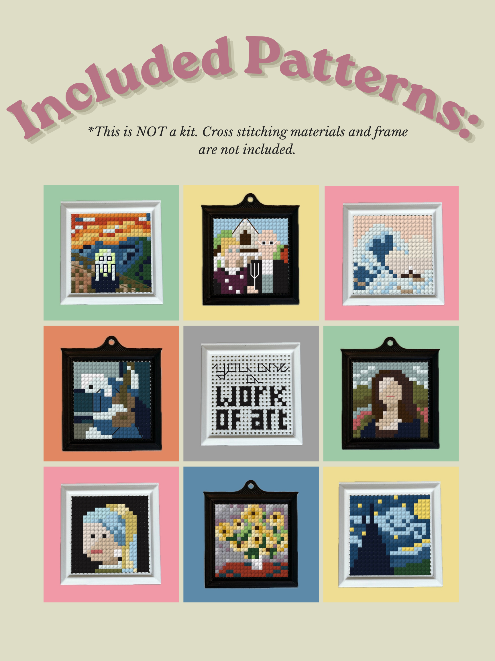 Tiny Works of Art - Cross Stitch Patterns - Digital Download