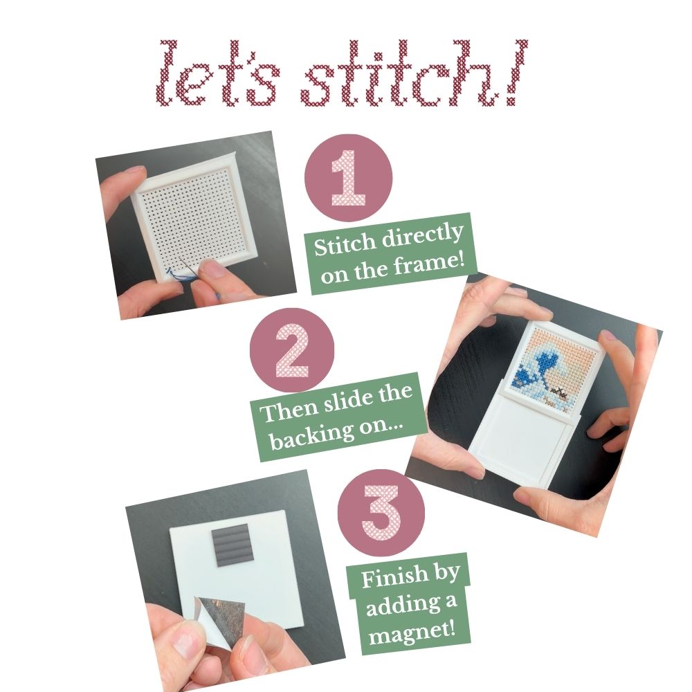Stitchable Magnet – STL File Instant Download – 3D Print Cross Stitch Fridge Magnet