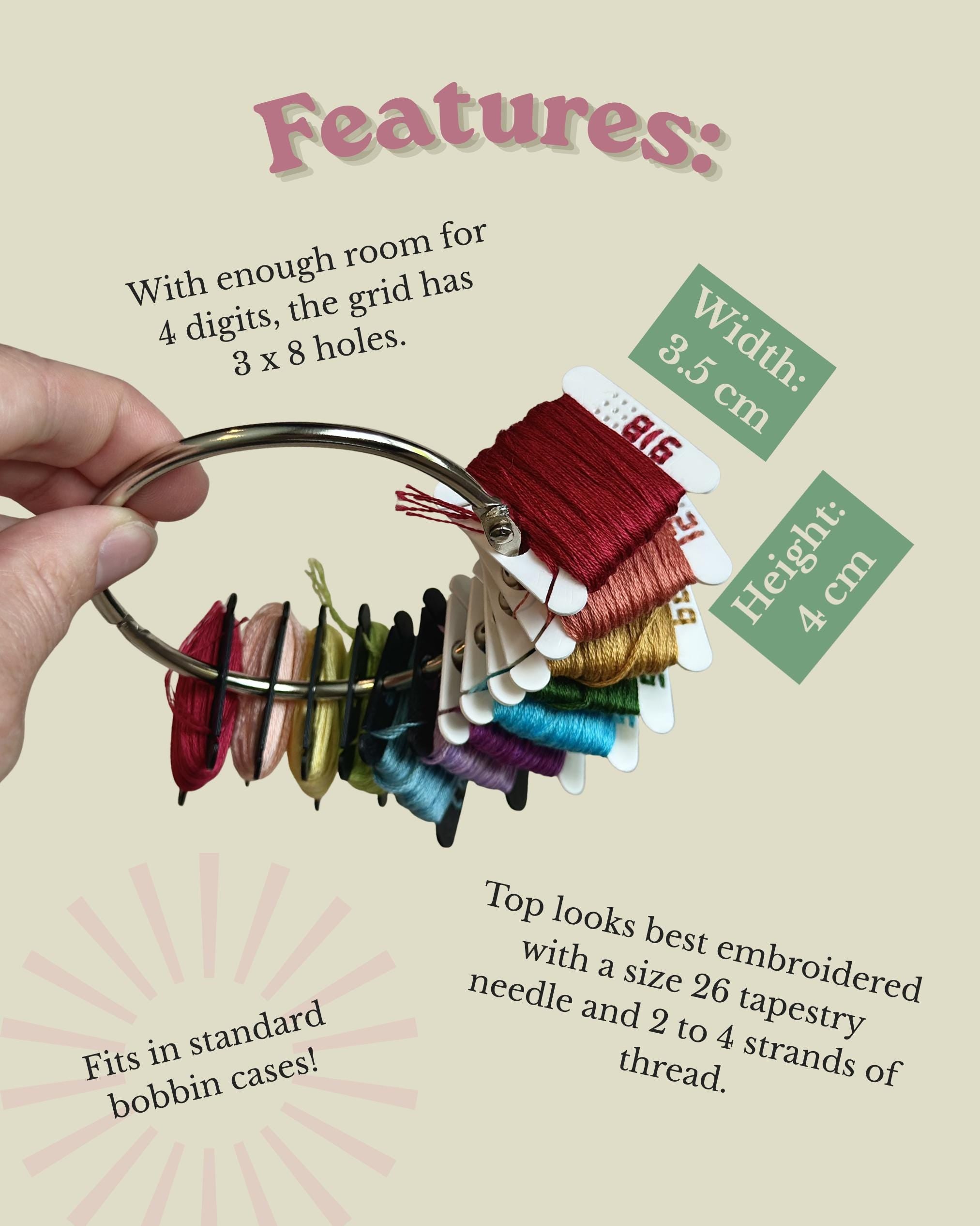 Stitchable Bobbin - Embroidery Floss Bobbin - Digital Download