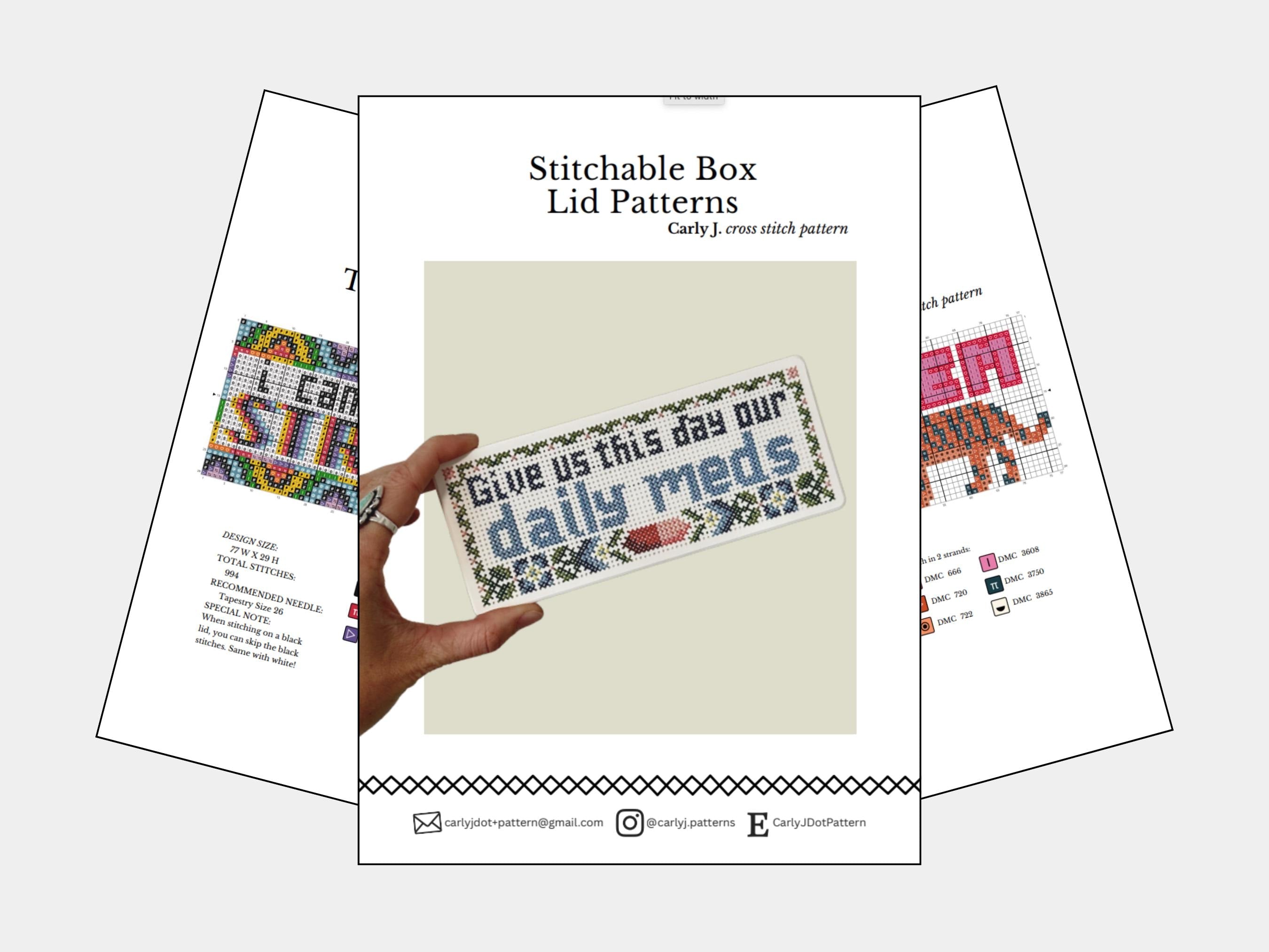 Patterns for Stitchable Pill Box or Pencil Box - Digital Download