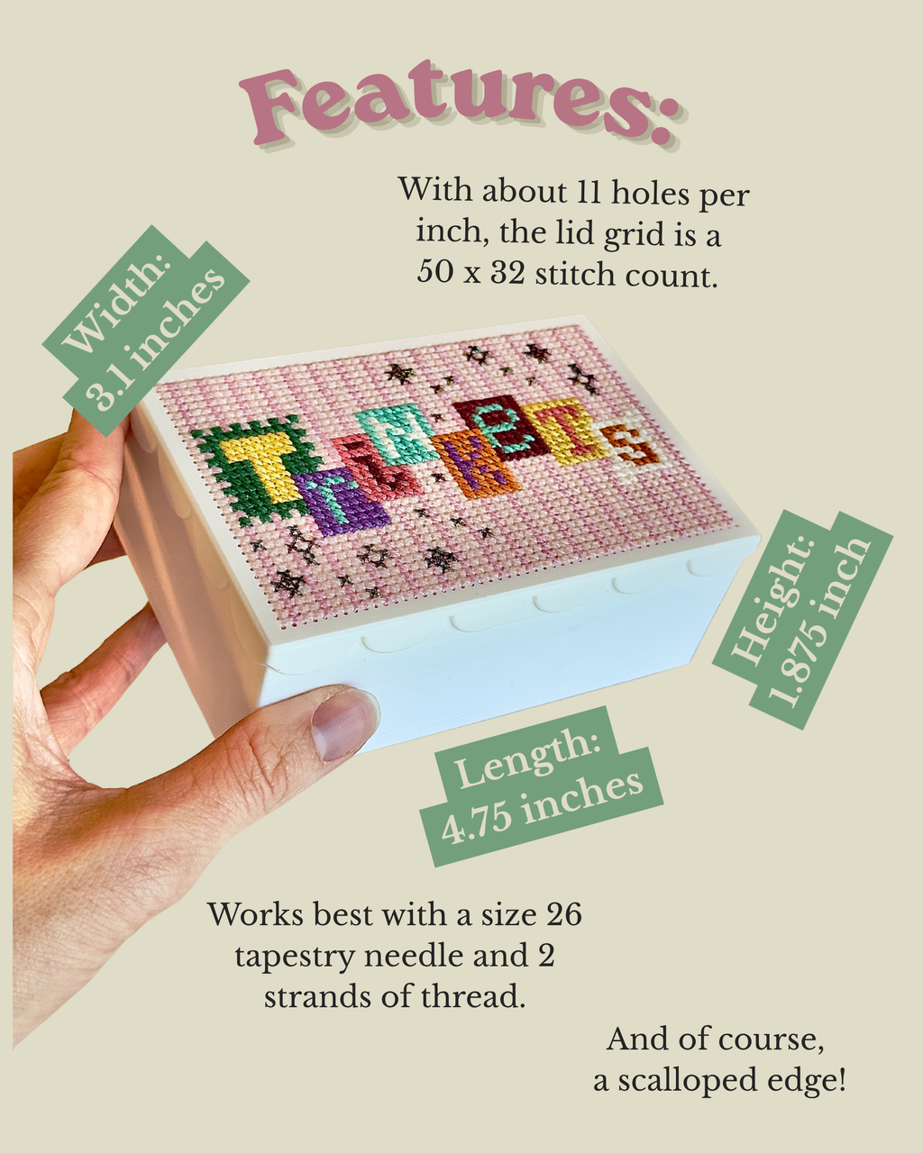 Stitchable Scallop Box - STL Download - Personal Use