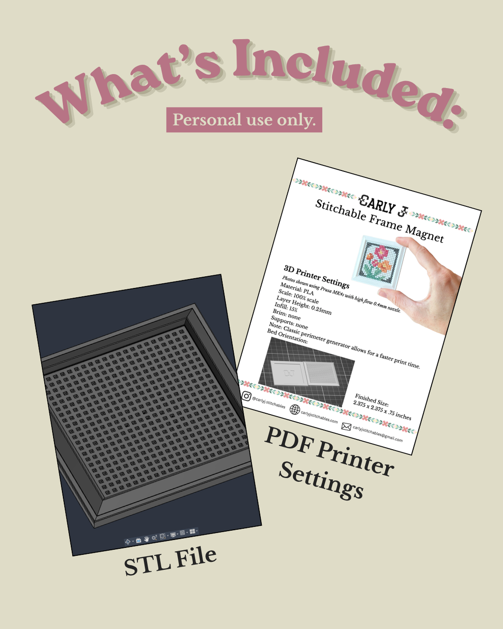 Stitchable Magnet - STL Download - Personal Use
