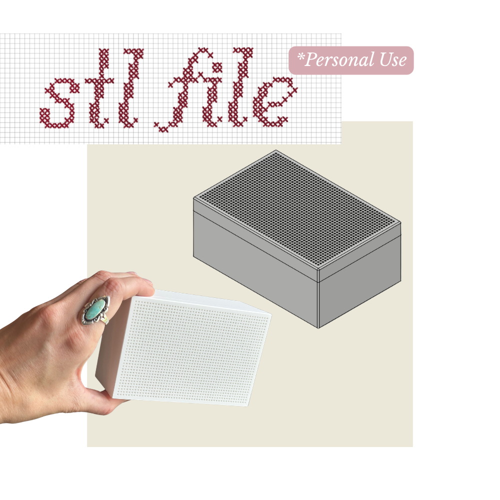 Stitchable Game Deck Box – STL File Instant Download – 3D Print Cross Stitch Box