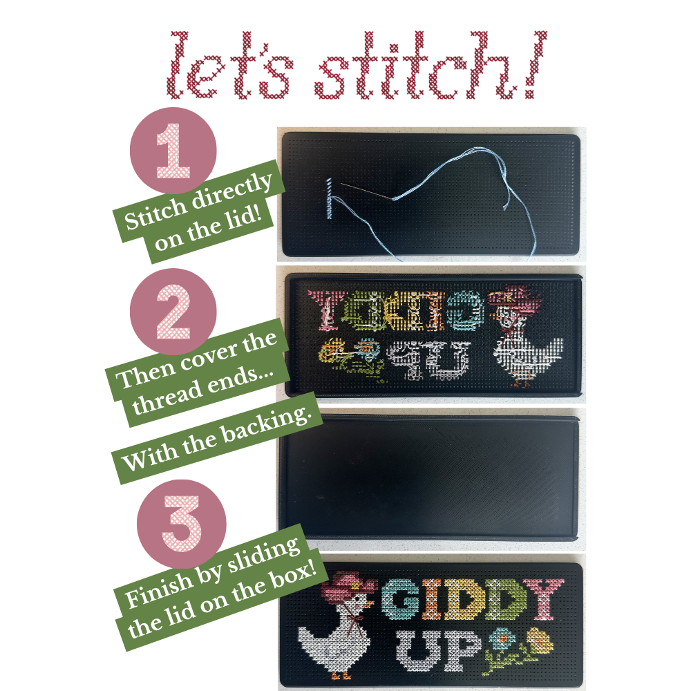 Stitchable Pill Organizer – 3D Printed Cross Stitch Weekly Medicine Box