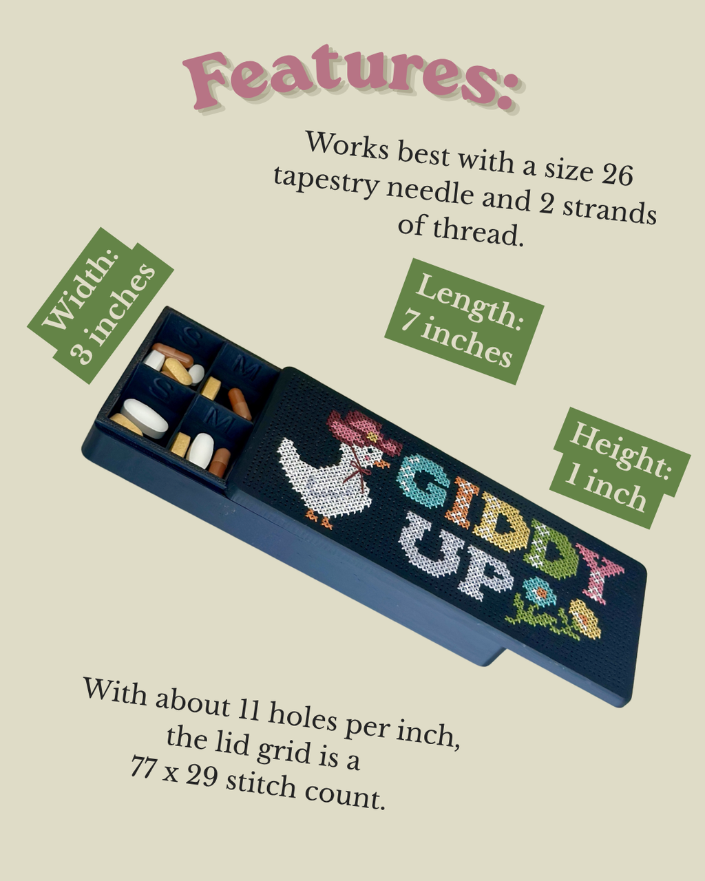 Stitchable Pill Box- STL Download - Personal Use