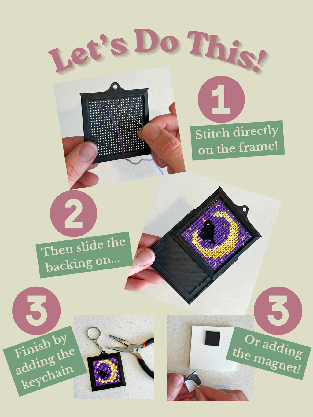 Stitchable Tiny Frame - Keychain - Magnet