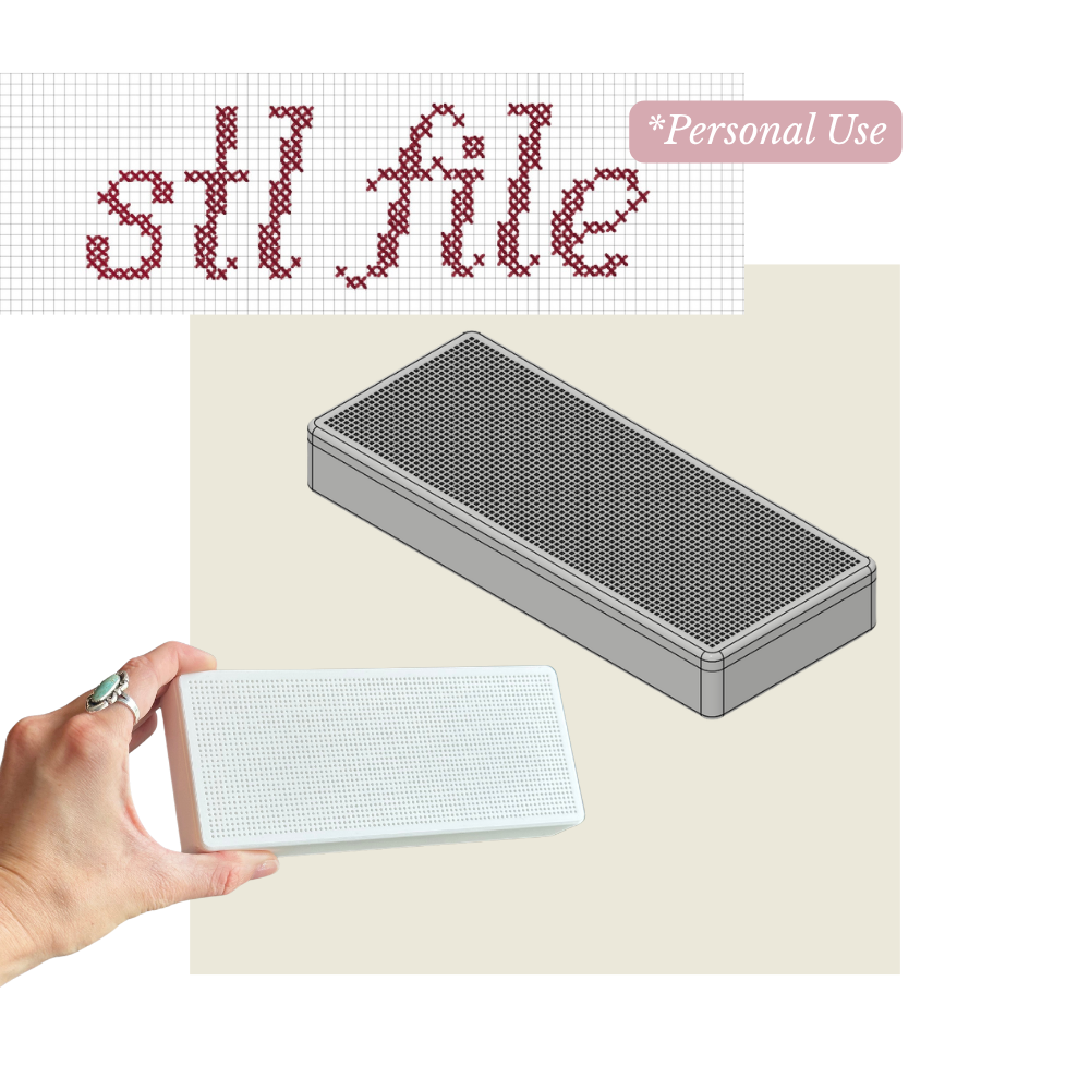 Stitchable Pill Organizer – STL File Instant Download – 3D Print Cross Stitch Medicine Box