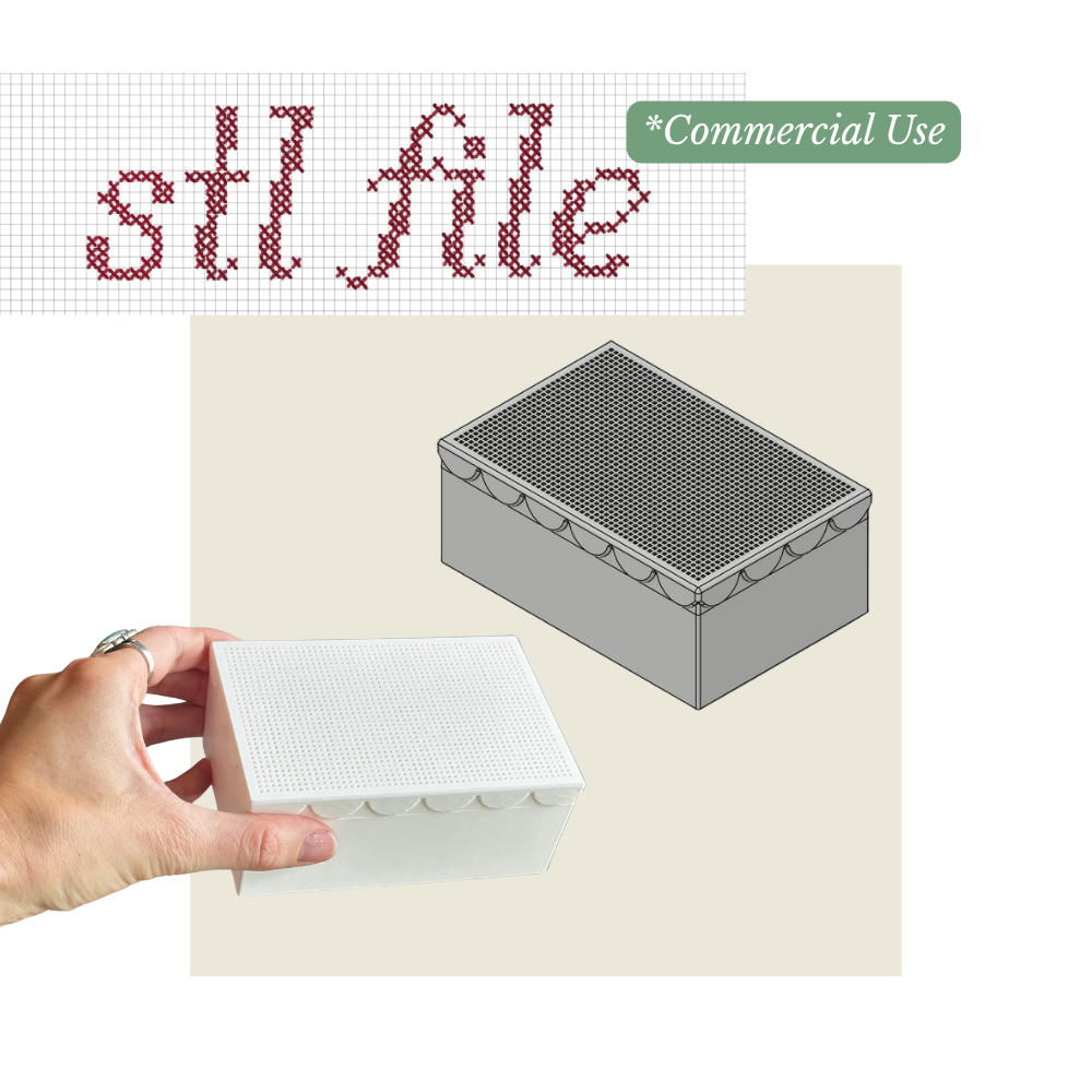 Stitchable Scallop Box STL File – Commercial Use License