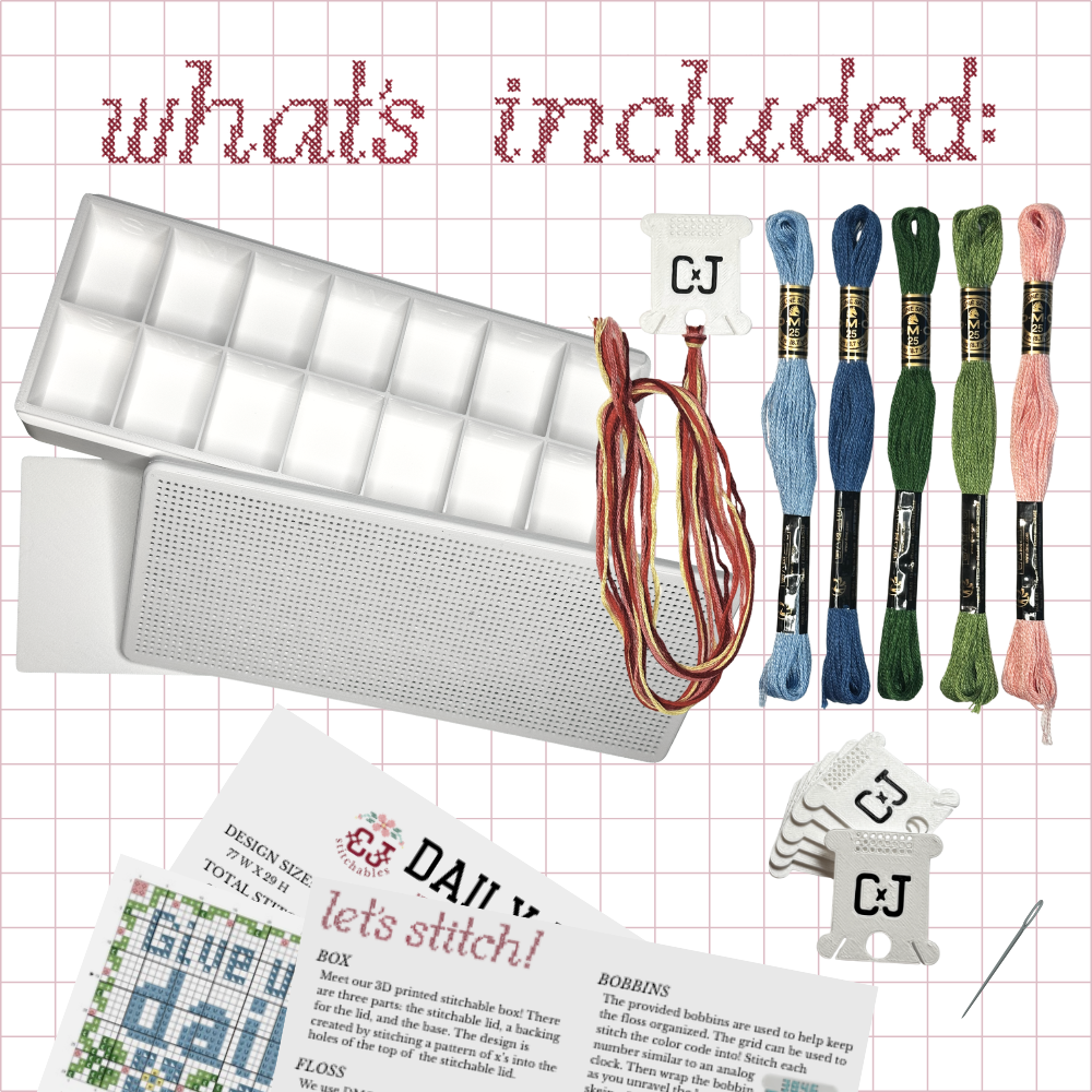 Cross Stitch Kit - Stitchable Pill Box – Daily Meds