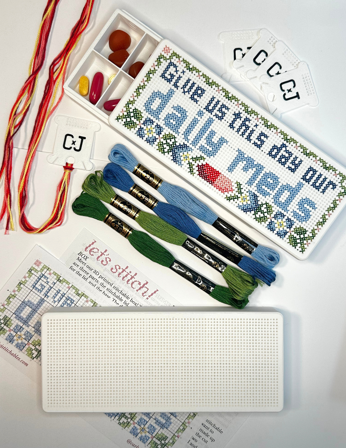 Cross Stitch Kit - Stitchable Pill Box – Daily Meds