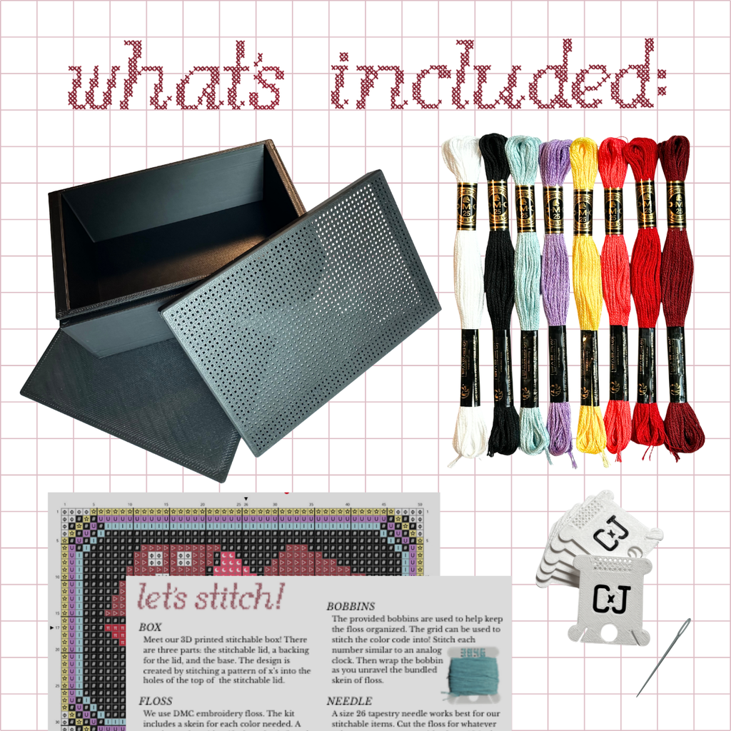 Cross Stitch Kit- Stitchable Card Box- Uno