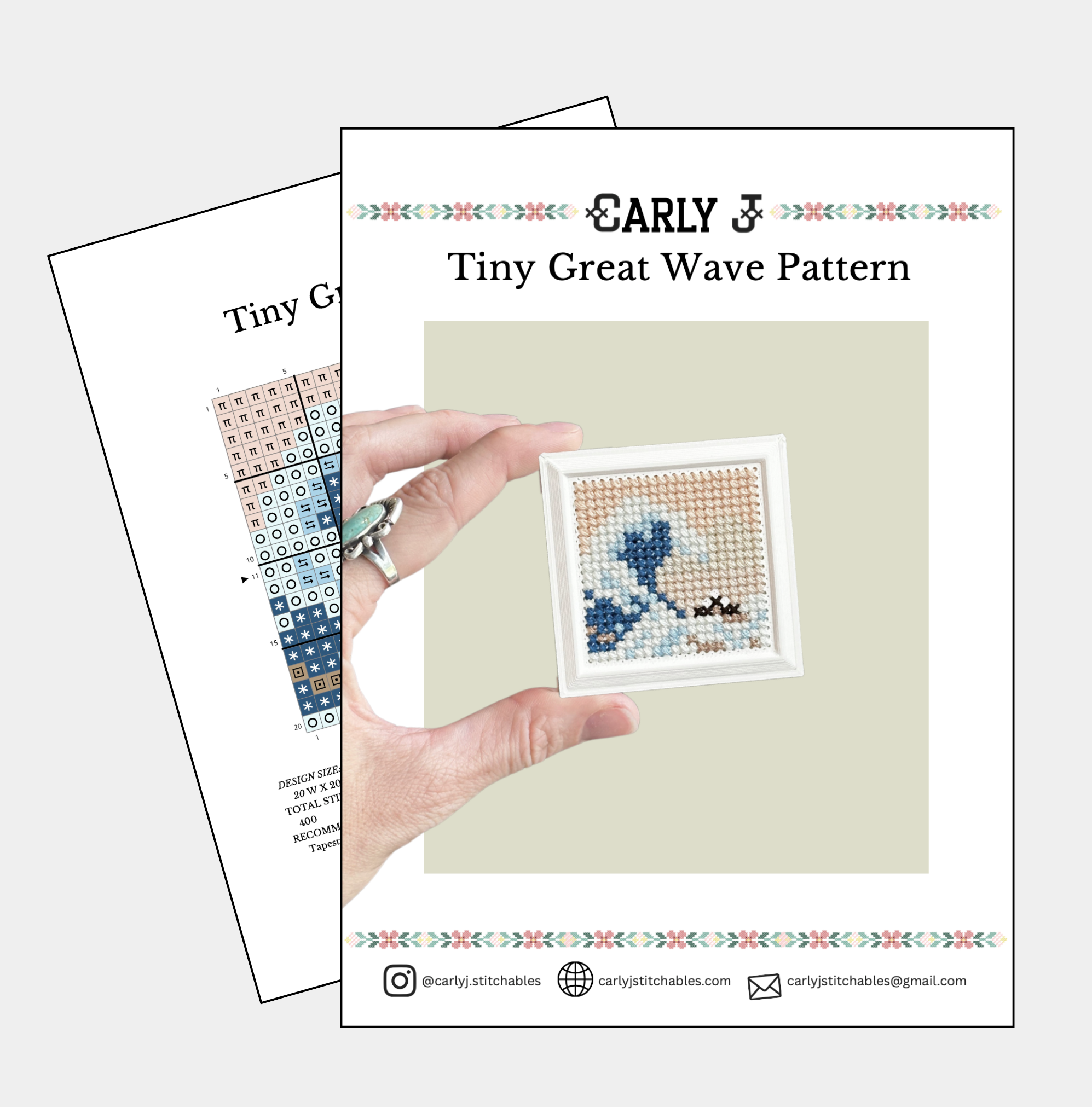 Tiny Great Wave - Cross Stitch Pattern - Digital Download