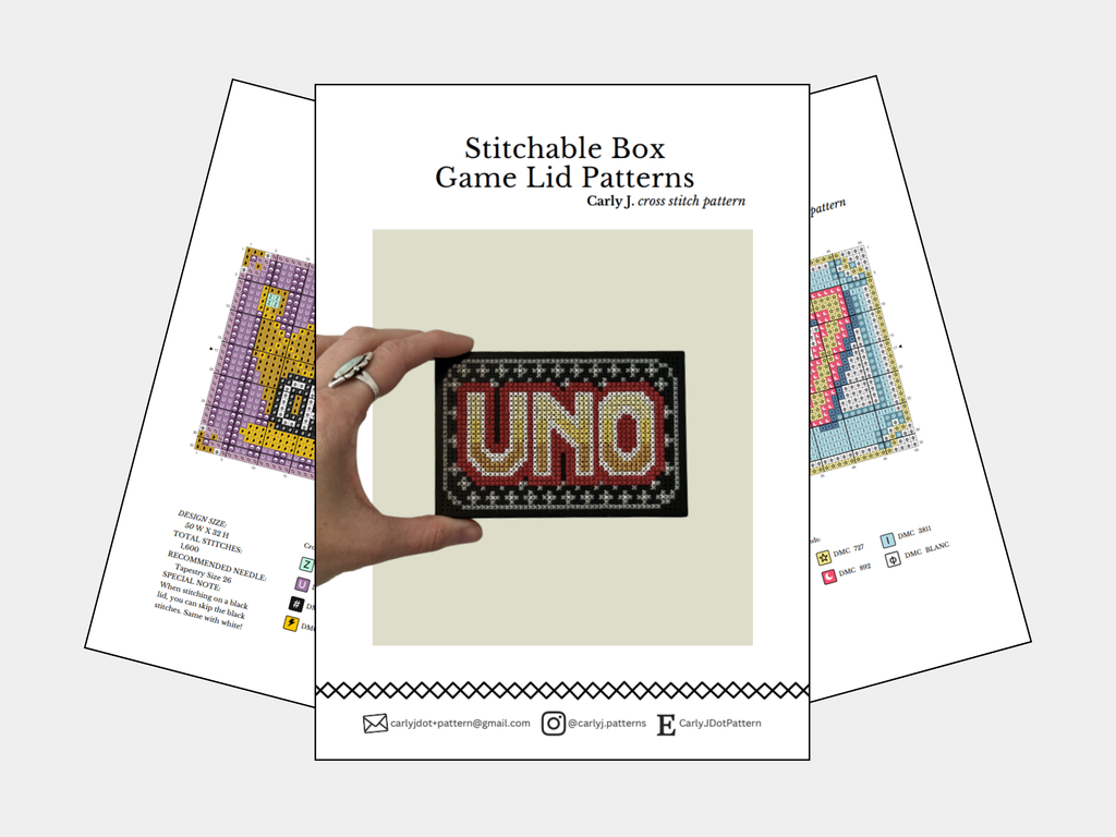 Patterns for Stitchable Card Game Box - Digital Download