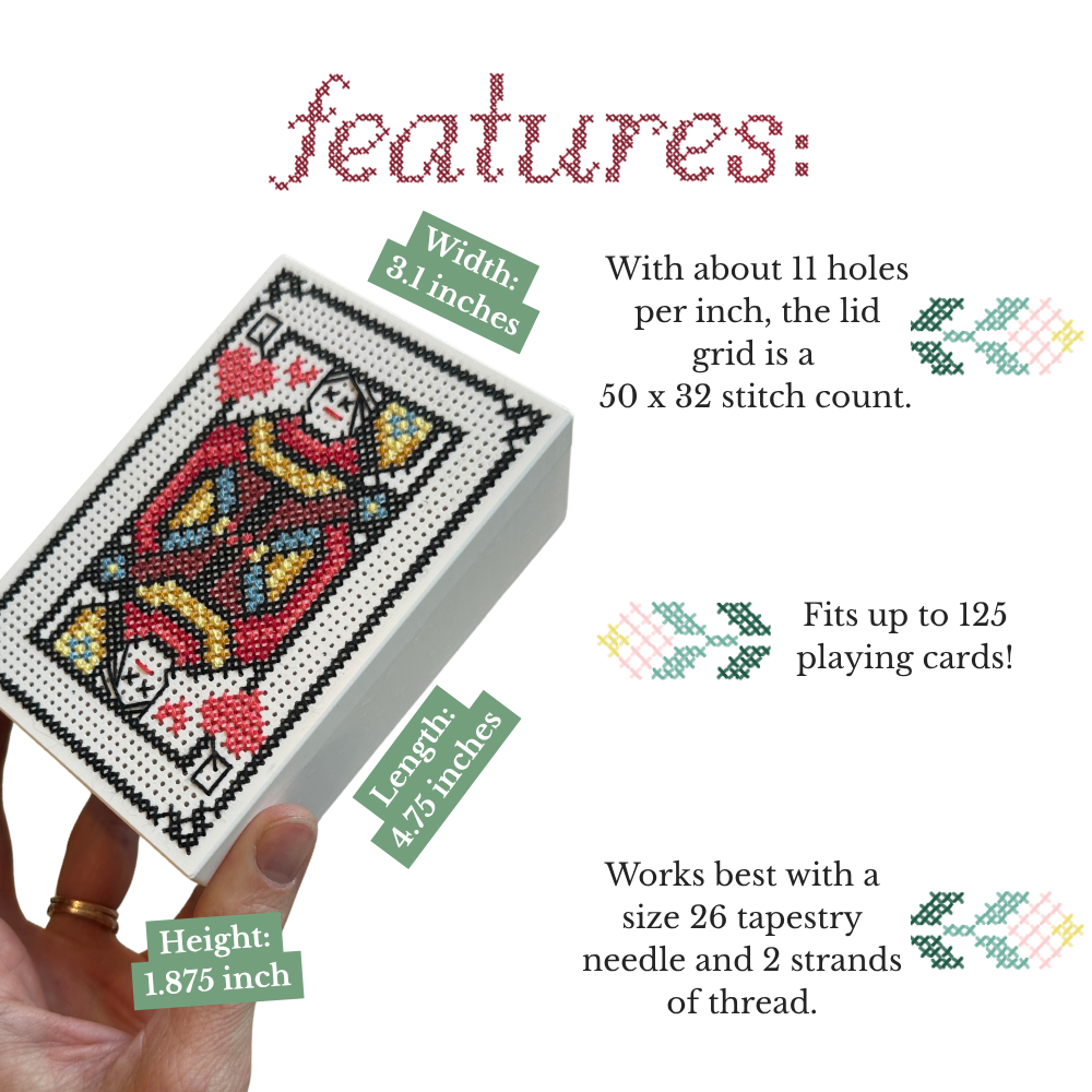 Stitchable Card Game Box – 3D Printed Cross Stitch Deck Holder