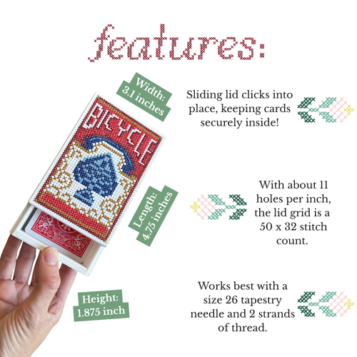 Stitchable Card Deck Travel Box - Cross Stitch