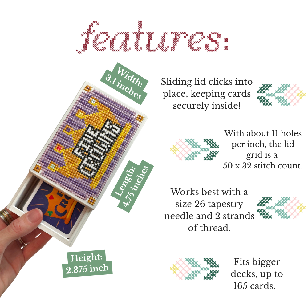 Cross Stitch Kit- Stitchable Card Box- Skip-Bo