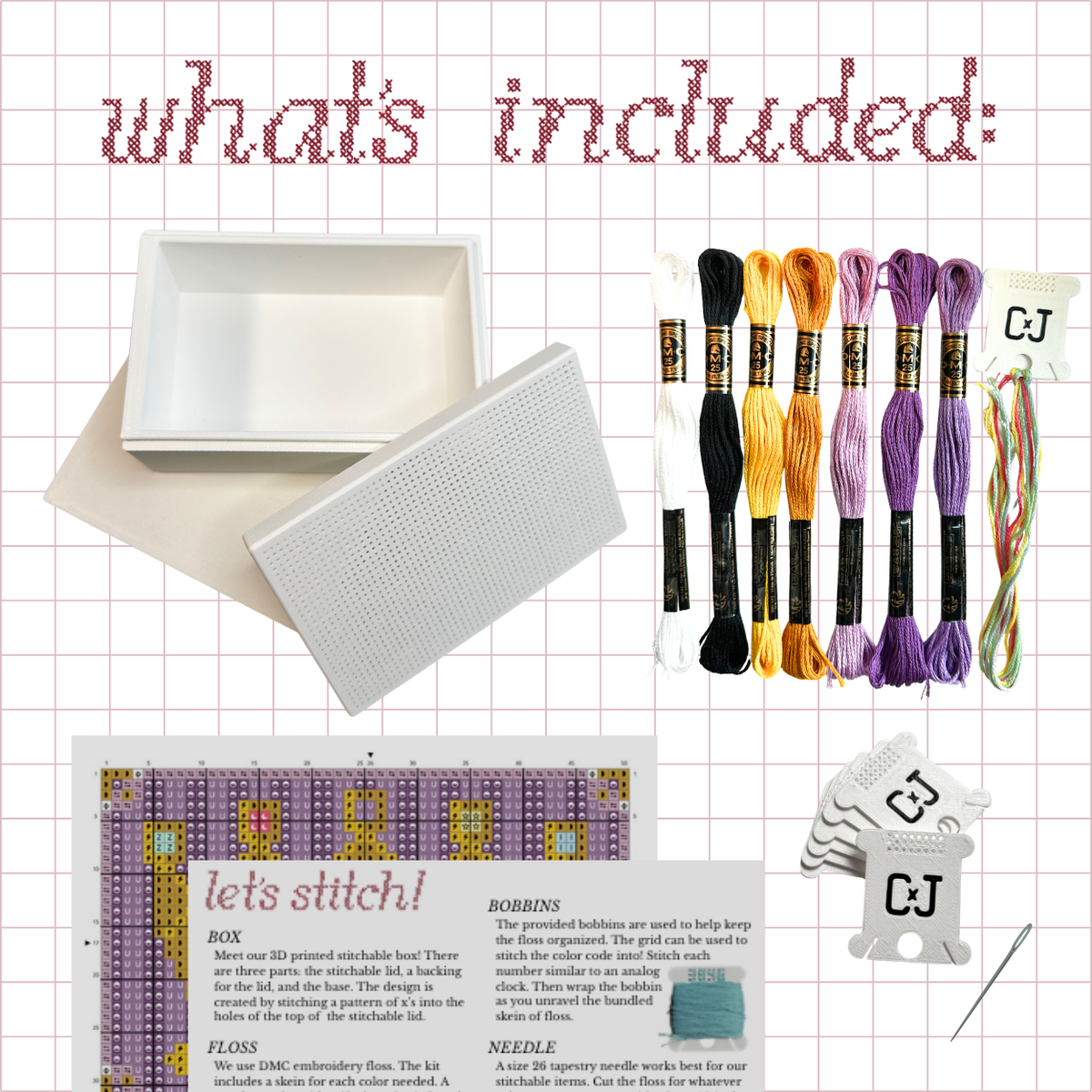 Cross Stitch Kit- Stitchable Card Box- Five Crowns