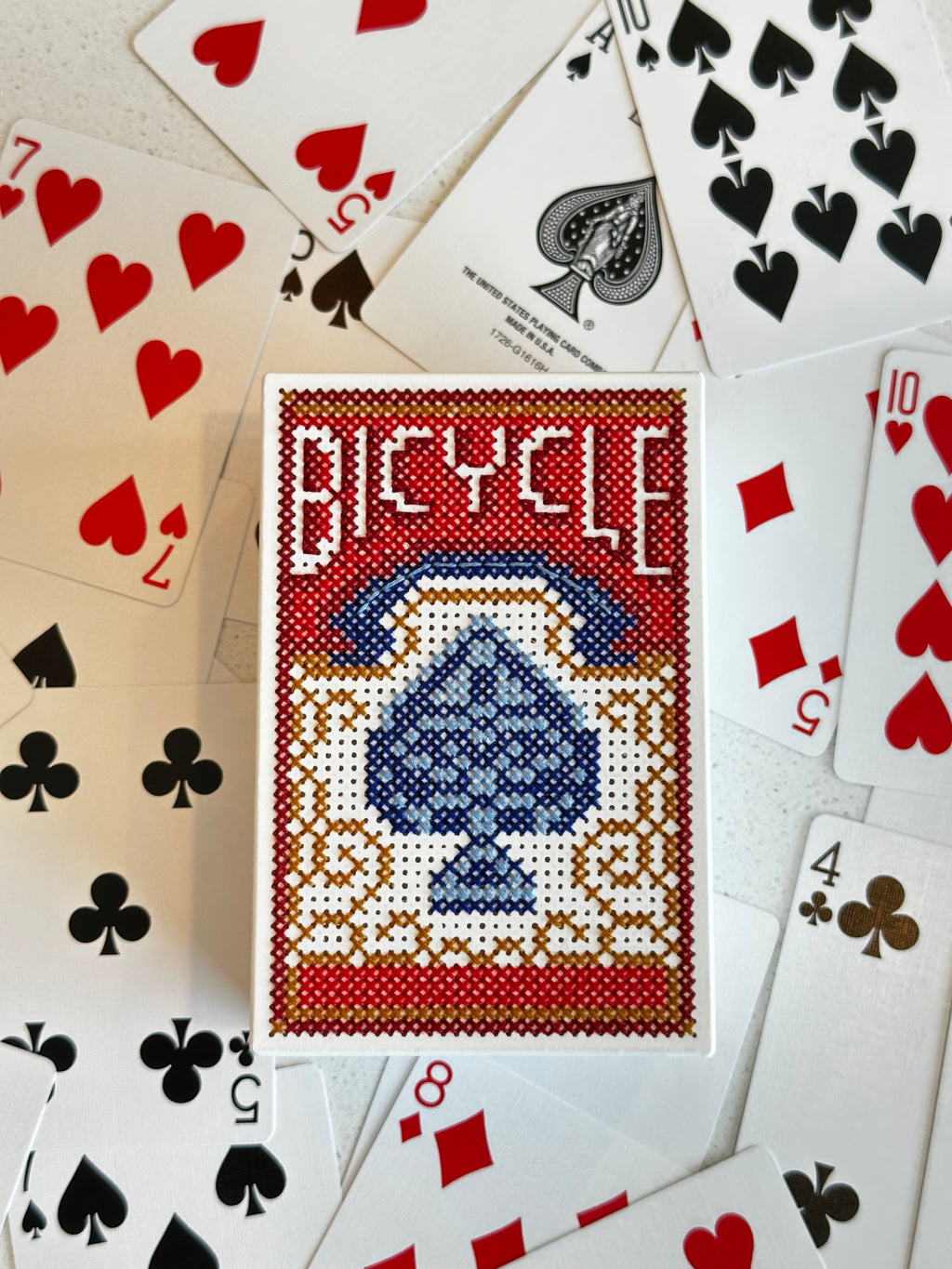 Cross Stitch Kit- Stitchable Card Box- Bicycle