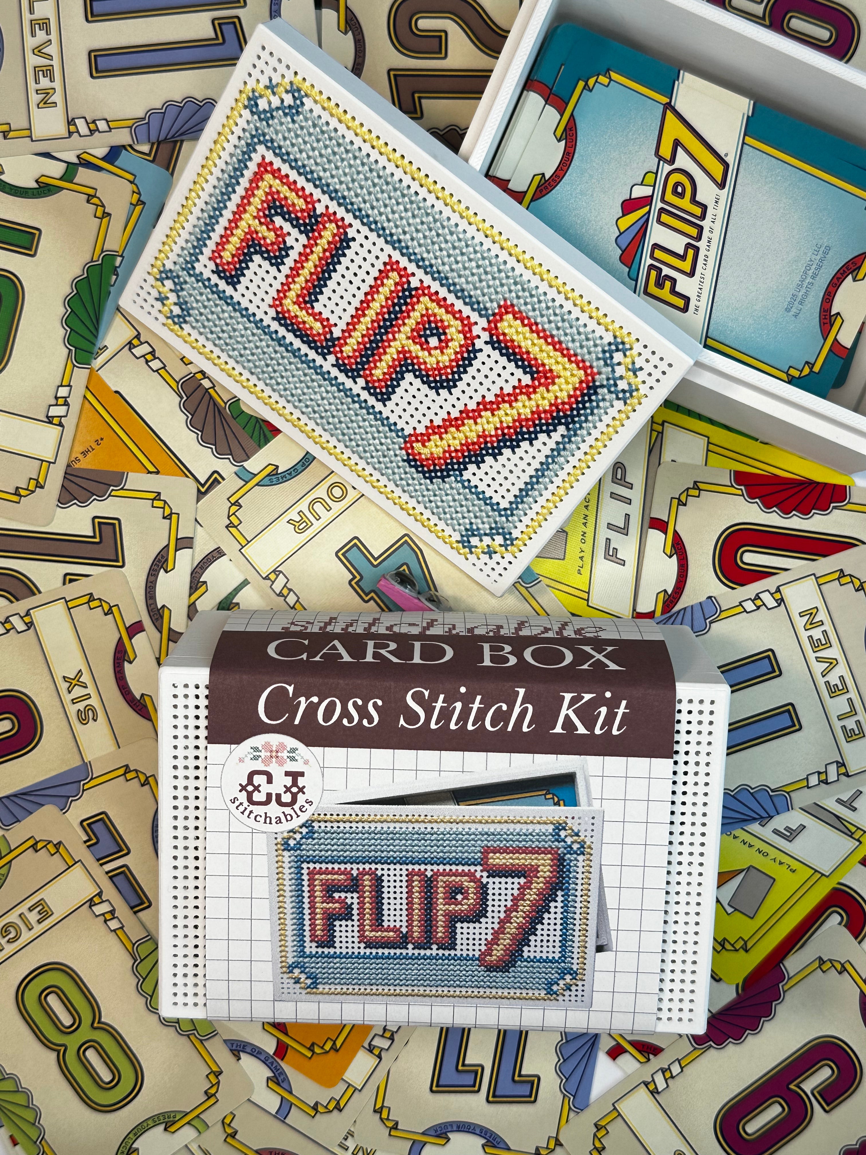 Cross Stitch Kit- Stitchable Card Box- Flip 7
