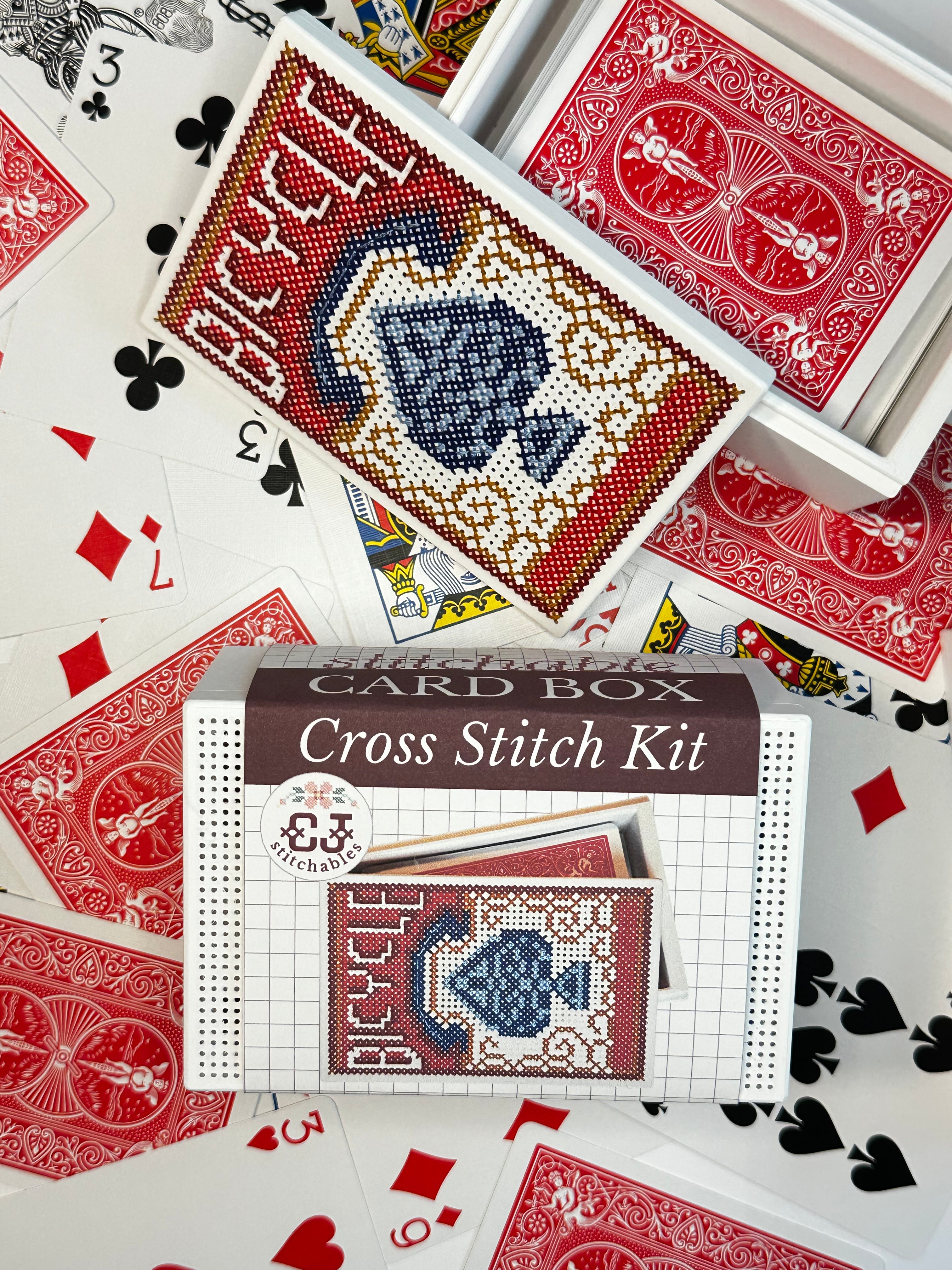 Cross Stitch Kit- Stitchable Card Box- Bicycle