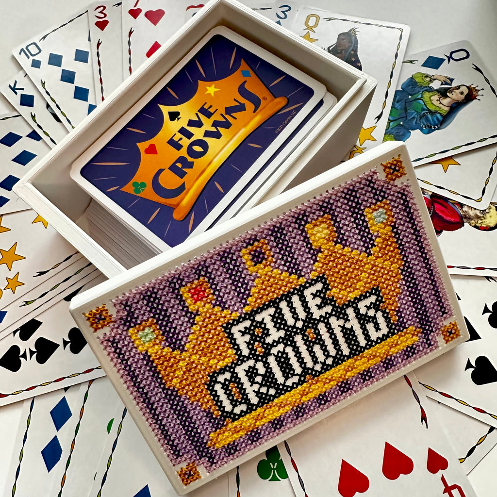 Cross Stitch Kit- Stitchable Card Box- Five Crowns