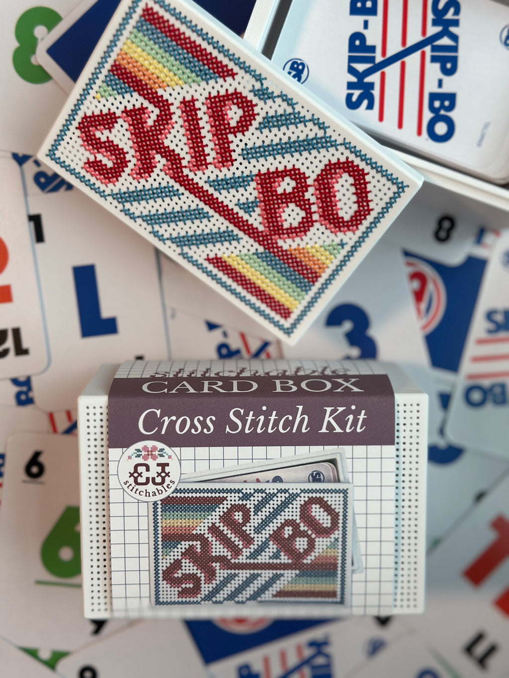 Cross Stitch Kit- Stitchable Card Box- Skip-Bo