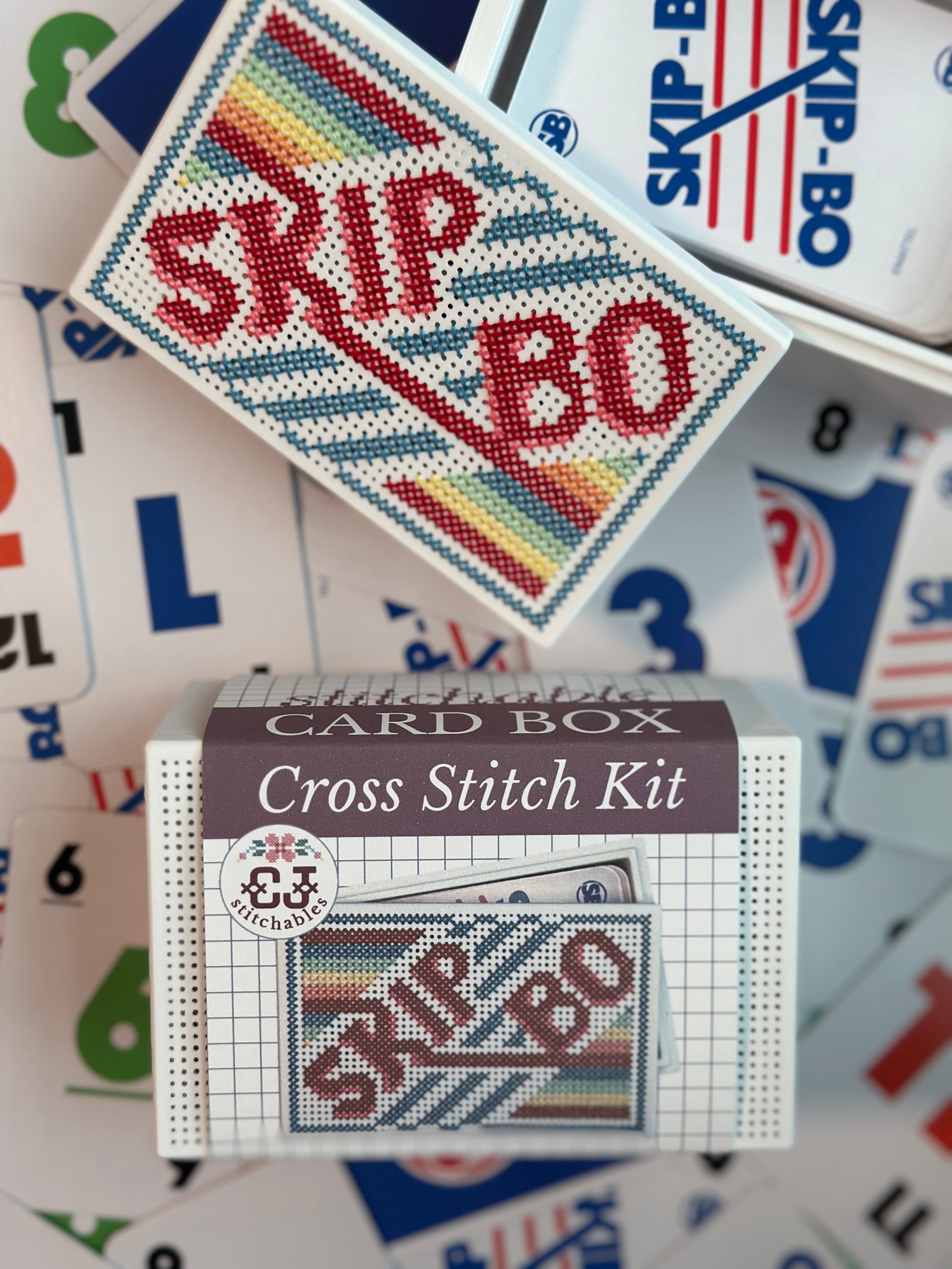 Cross Stitch Kit- Stitchable Card Box- Skip-Bo