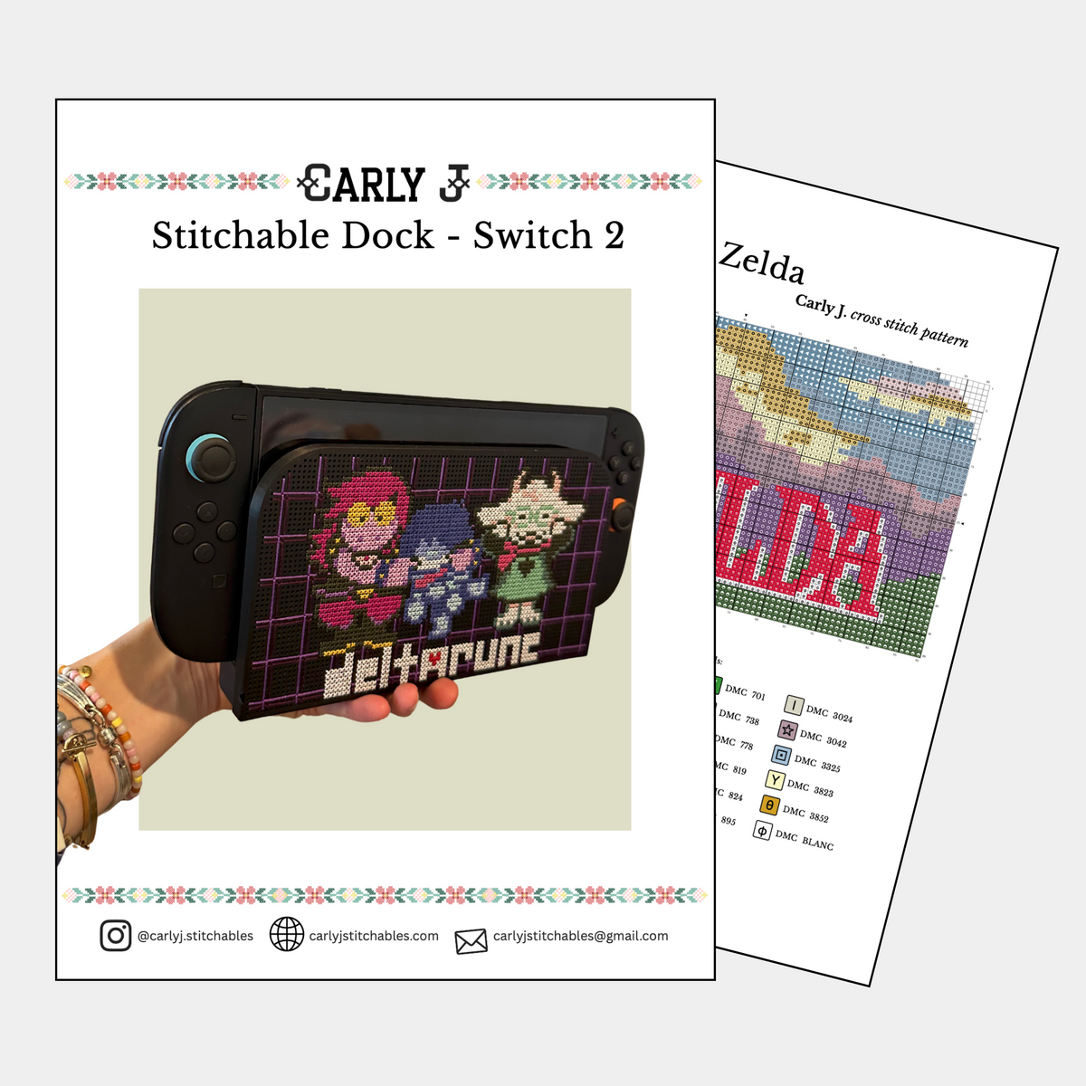 Stitchable Switch Dock Cover - Cross Stitch Patterns - Digital Download