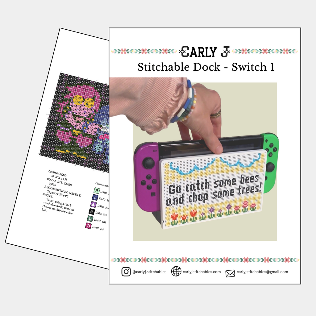 Stitchable Switch Dock Cover - Cross Stitch Patterns - Digital Download