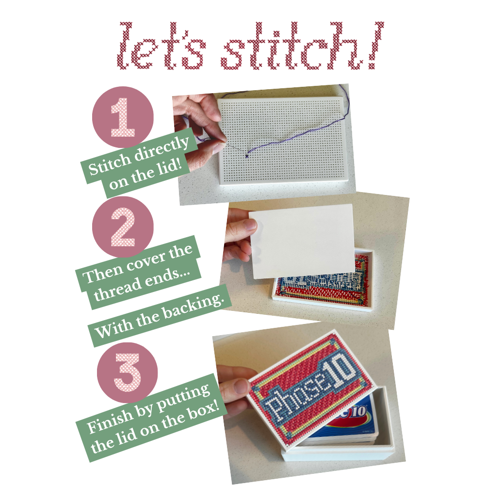 Stitchable Game Deck Box – STL File Instant Download – 3D Print Cross Stitch Box