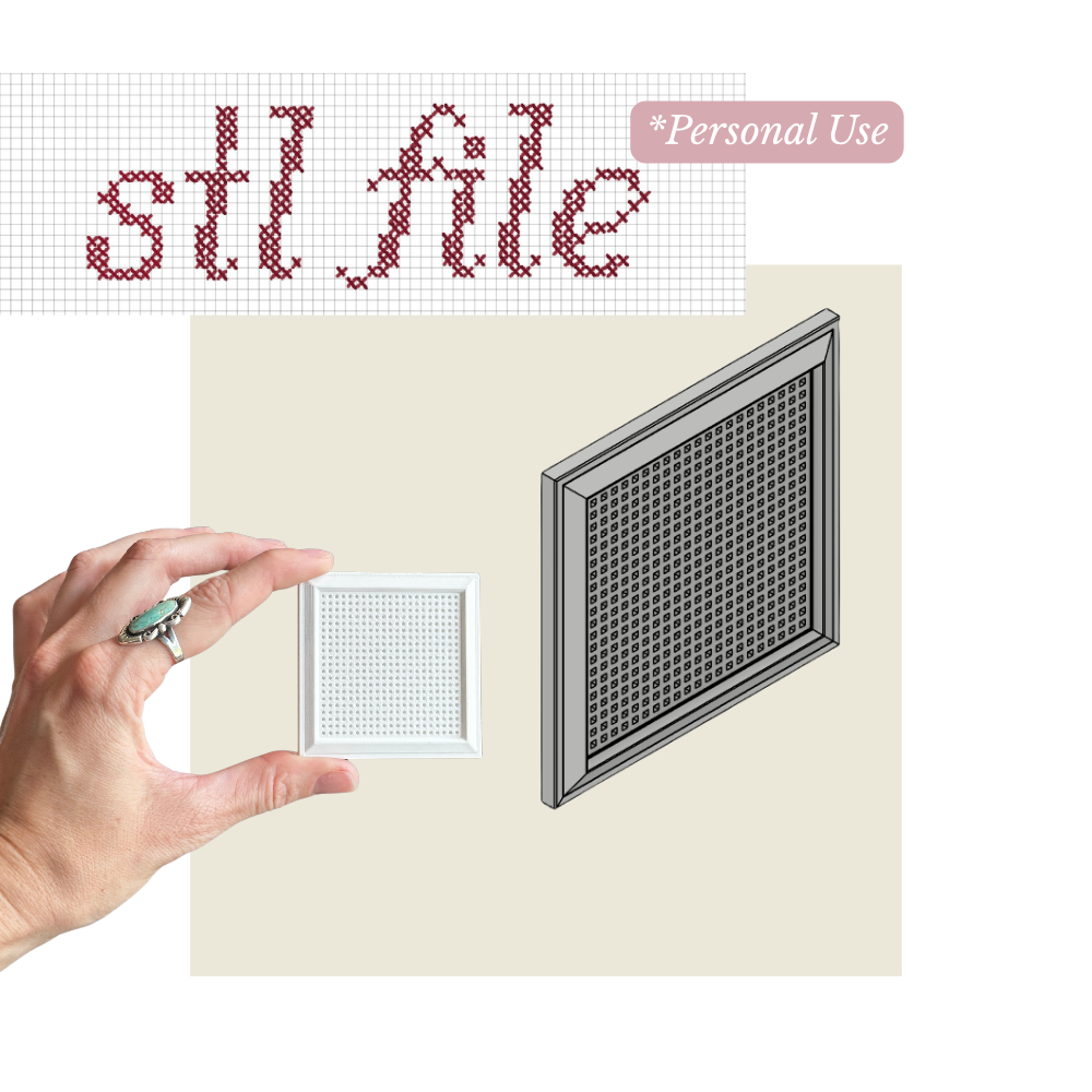 Stitchable Magnet – STL File Instant Download – 3D Print Cross Stitch Fridge Magnet