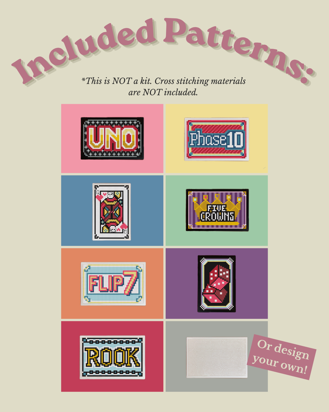 Patterns for Stitchable Card Game Box - Digital Download