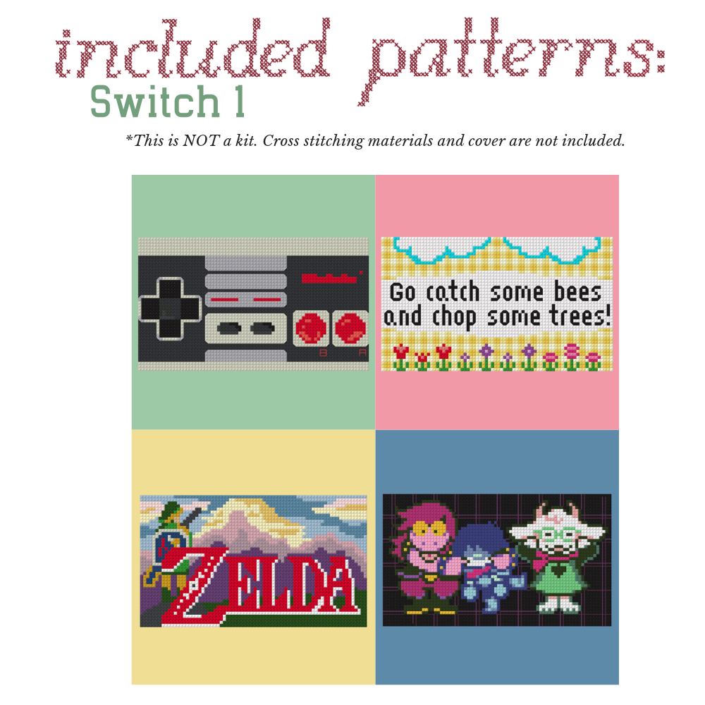 Stitchable Switch Dock Cover - Cross Stitch Patterns - Digital Download