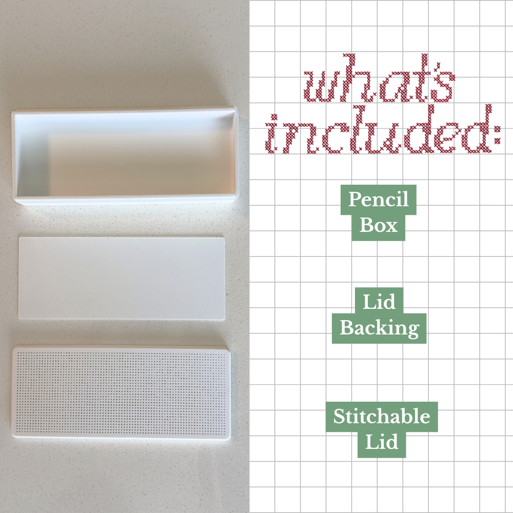 Stitchable Pencil Box – 3D Printed Cross Stitch Writing Utensil Holder