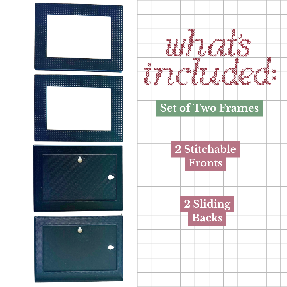 Stitchable Mini Photo Frame – Set of 2 – 3D Printed Cross Stitch Polaroid Frame