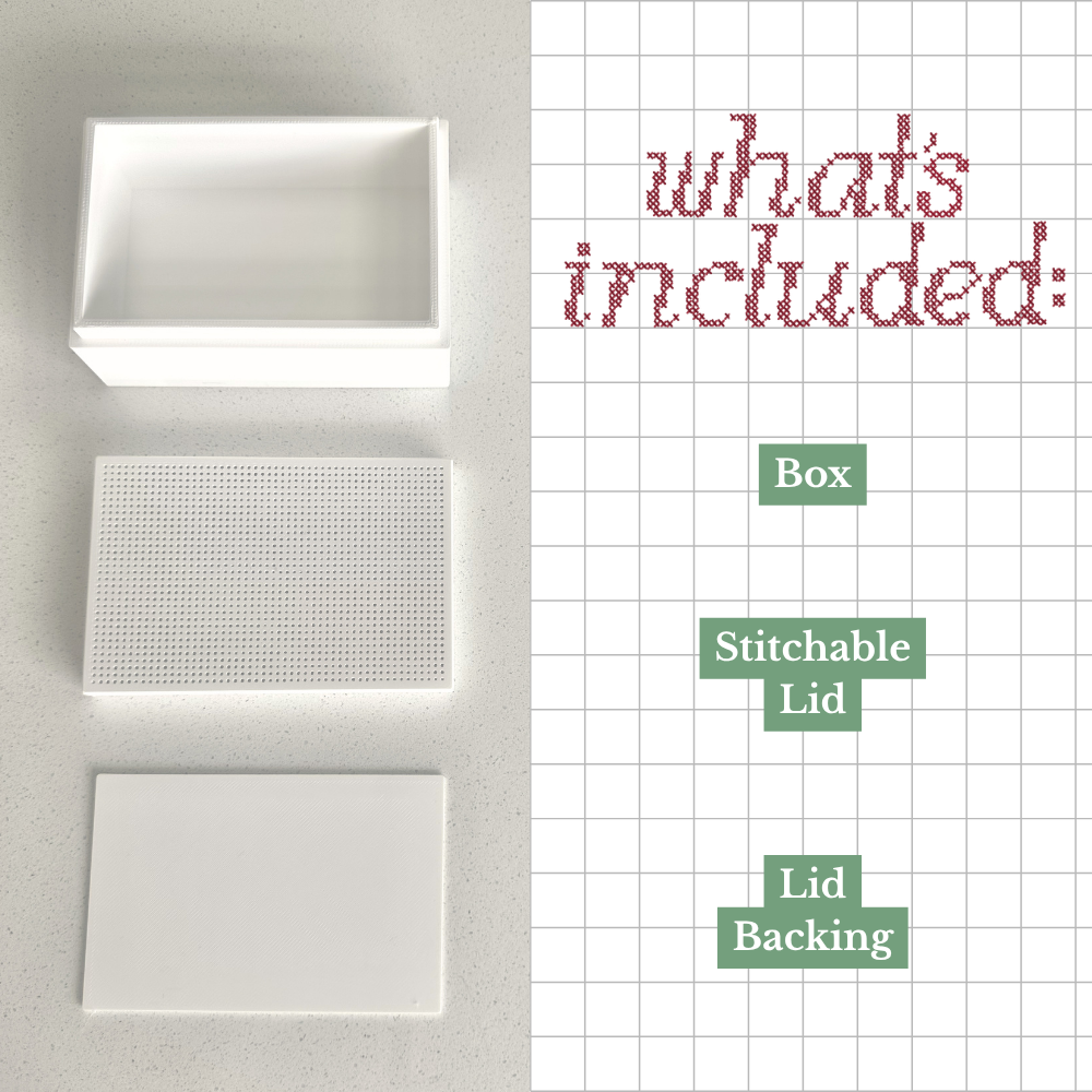 Stitchable Card Game Box – 3D Printed Cross Stitch Deck Holder