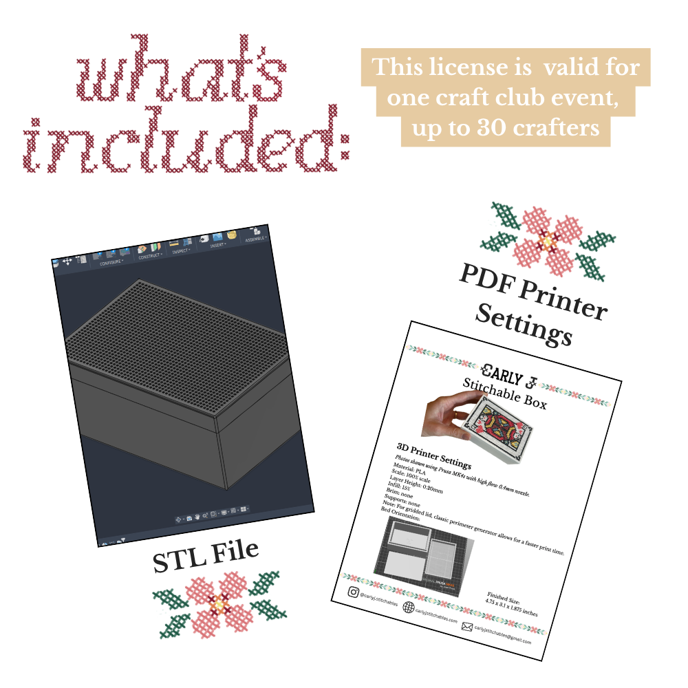 Stitchable Box - STL Download - Craft Club Use