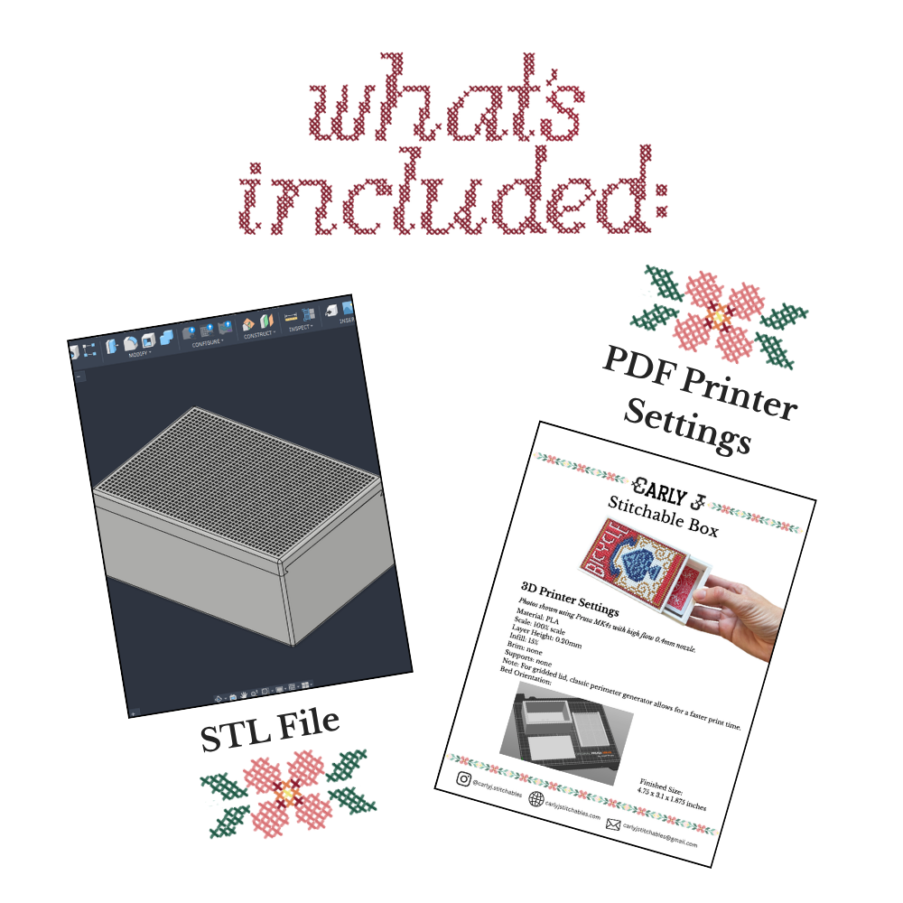 Stitchable Box - Sliding Lid - STL Download - Personal Use