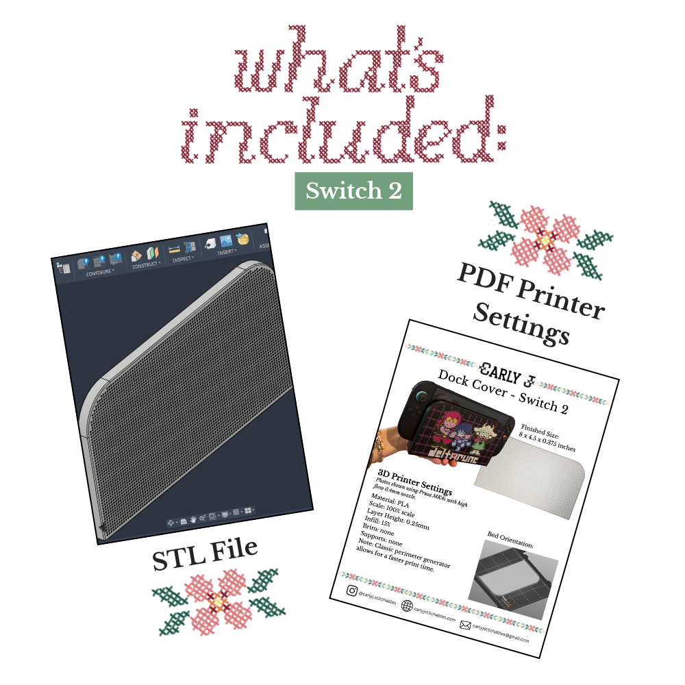Stitchable Switch Dock Cover - STL Download - Personal Use