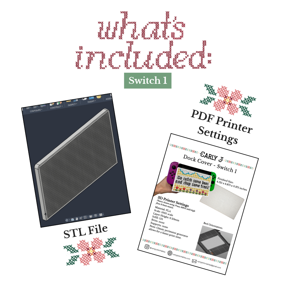 Stitchable Switch Dock Cover - STL Download - Personal Use