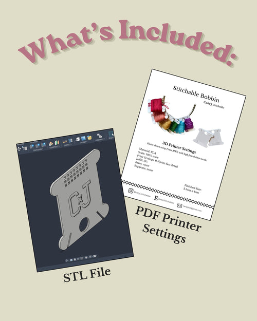 Embroidery Floss Bobbin - Stitchable Bobbin - STL Download - Personal Use