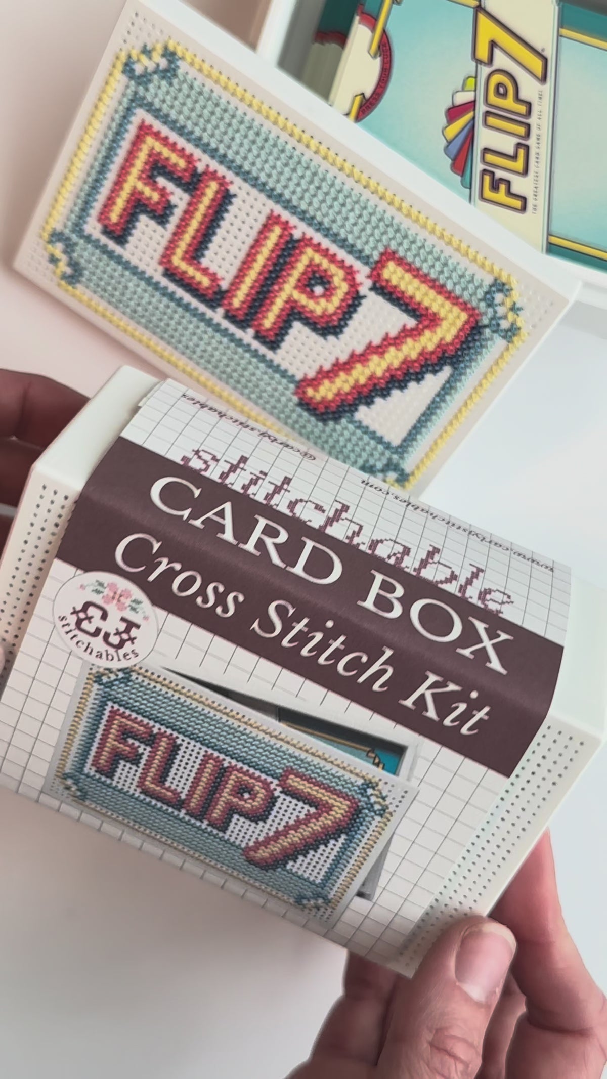 Cross Stitch Kit- Stitchable Card Box- Flip 7