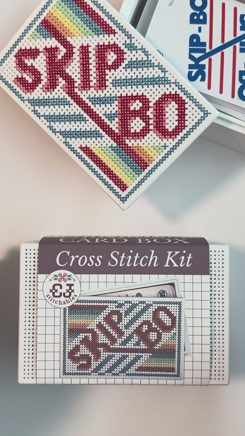 Cross Stitch Kit- Stitchable Card Box- Skip-Bo