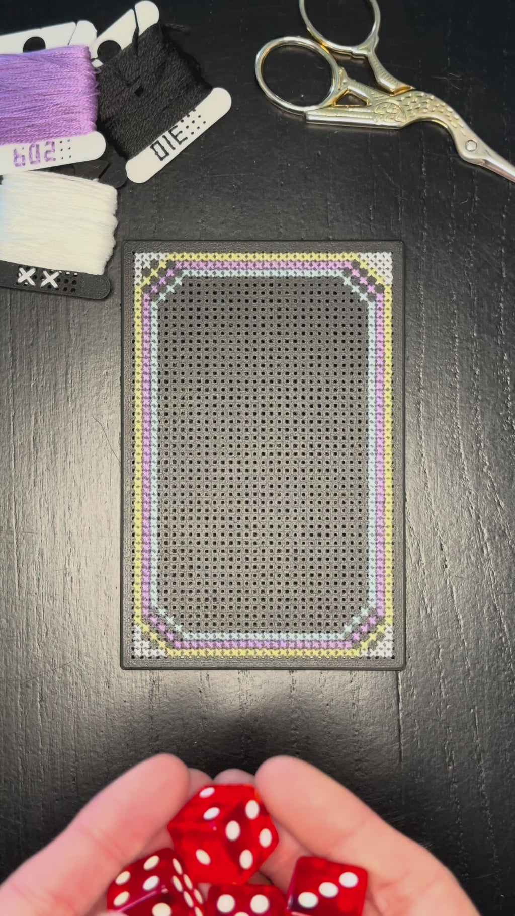 Cross Stitch Kit- Stitchable Card Box- Dice