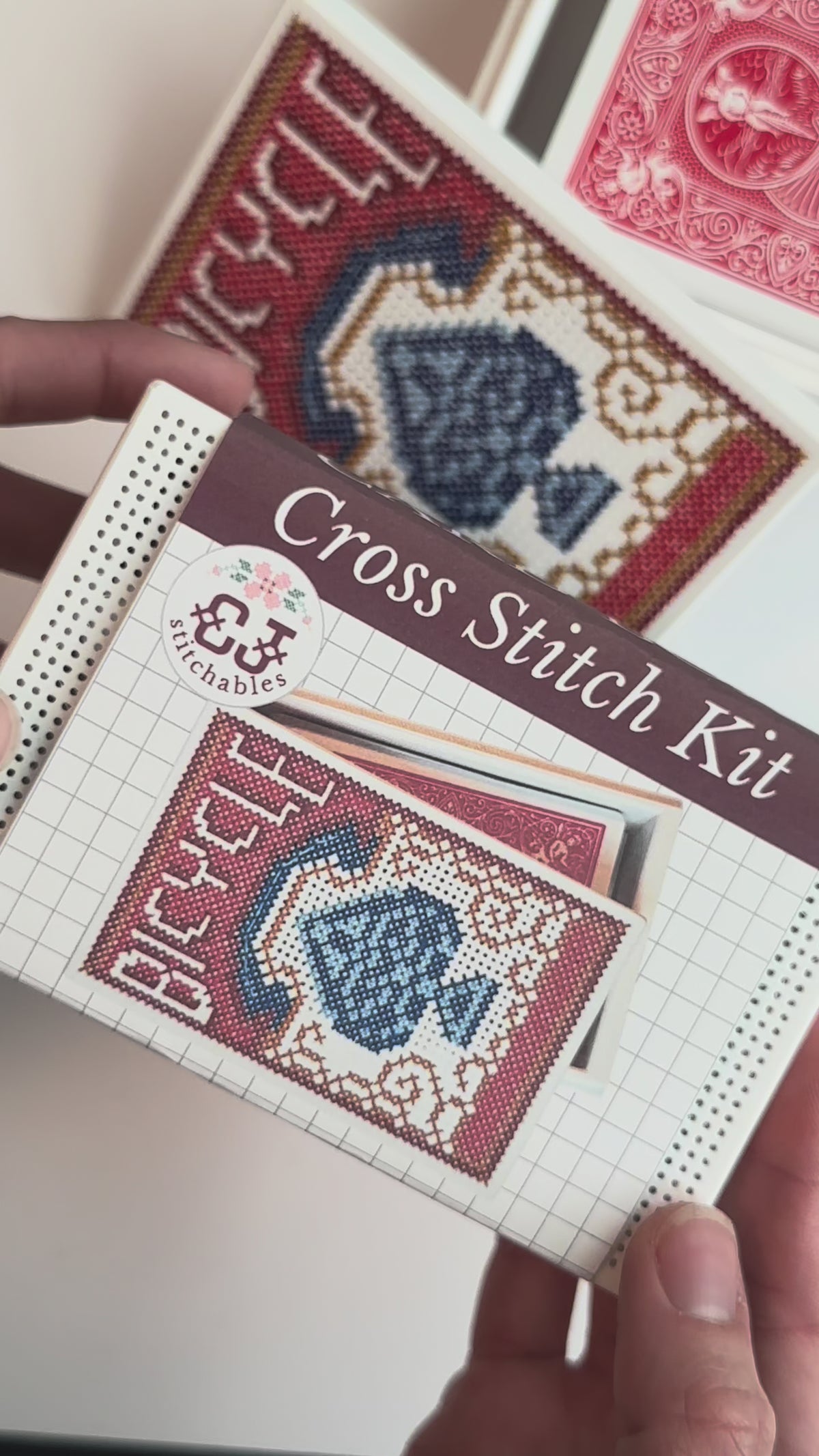 Cross Stitch Kit- Stitchable Card Box- Bicycle